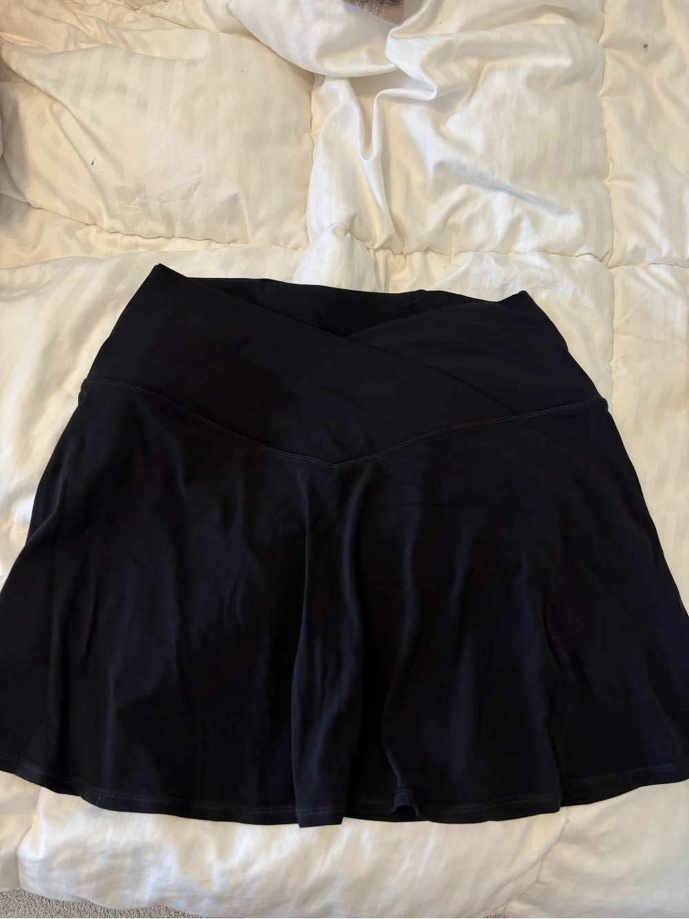 aerie Black Athletic Skort with Crossover Waistband Large